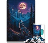 Jigsaw Puzzles for Adults 1000 Howling Wolf Teenager Puzzles,family Fun Games Is Ideal As A Gift for The Whole Family (size 38x26cm)