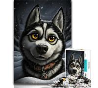 Jigsaw Puzzles for Adults 1000 Husky Puzzles,Educational Games Home Decoration Suitable for Desktop Decoration 38x26cm