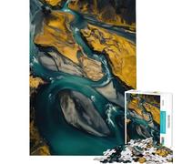 Jigsaw Puzzles for Adults 1000 Iceland Glacial River Delta Fun Activities at Home A Work of Art Relaxing Games Suitable for People Aged 14 And Above (50x75cm)