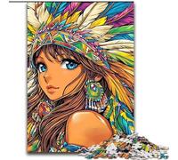 Jigsaw Puzzles for Adults 1000 Indian Princess, Stress Reliever Difficult Challenge Secret Santa Gifts for Age 14 Years Up (Size 26x38cm)
