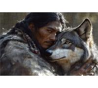Jigsaw Puzzles for Adults 1000 Indians 1000 Piece Jigsaw Puzzles for Adults, Challenging Puzzle Educational Game for The Whole for Women Gifts for Men Wall Art Room Decor Wolf 30 x 20 Inches RXPT-8054