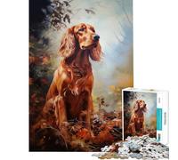 Jigsaw Puzzles for Adults 1000 Irish Setter Educational Games Learning Educational Toys Art Work Gifts Family Activities (Size 38x26cm)