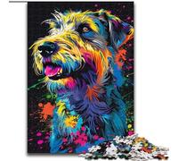 Jigsaw Puzzles for Adults 1000 Irish Wolfhound Dog Art Jigsaw Puzzles Made of cardboard,Develops Hand-Eye Coordination Skills, Perfect for Birthday Gifts 1000pcs(26x38cm)