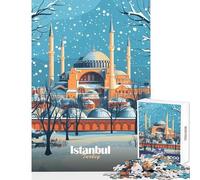 Jigsaw Puzzles for Adults 1000 Istanbul Mosque in Winter Educational Toy Art Work Gift Educational Game Artists' Collection, Fine Arts Size 50x75cm