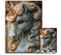 Jigsaw Puzzles for Adults 1000 Jade Unicorn Sculpture Wooden Puzzles Perfect for Family Fun on Christmas Thanksgiving BirthdaysEaster 1000 PCS(75x50cm)