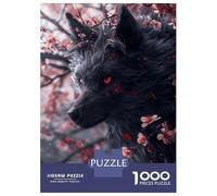 Jigsaw Puzzles for Adults 1000 Japanese Black Kitsune Fox Adult Jigsaw Puzzle Toy Wall Decor Difficult Challenge Educational Challenge 70x50cm/1000pcs