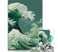 Jigsaw Puzzles for Adults 1000 Japanese Style Waves,Help The Brain Exercise Addictive Toys to Cultivate Patience Artists Collection,Fine Art (38x26cm)