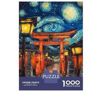 Jigsaw Puzzles for Adults 1000 Japanese Torii Gate Night Sky Jigsaw for Adults Relaxing Games Presents for Women Challenging To Complete 38x26cm/1000pcs