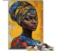Jigsaw Puzzles for Adults 1000 Jigsaws African Woman Art, Learning Educational for Is Ideal As A Gift for The Whole Family (Size 26x38cm)