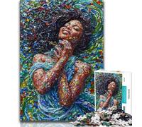 Jigsaw Puzzles for Adults 1000 Jigsaws African Woman, Stress Reliever Difficult Challenge,Secret Santa Gifts for Age 14 Years Up 38x26cm
