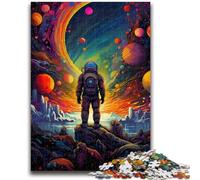 Jigsaw Puzzles for Adults 1000 Jigsaws Alien Astronaut in Space Brain Teaser Game Wall Decoration Unique Birthday And Xmas Gifts 50x75cm