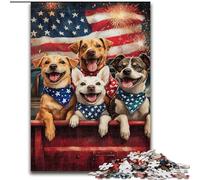 Jigsaw Puzzles for Adults 1000 Jigsaws American Flag Dog, Elephant Toy Intellectual Game Birthday Present, Gifts, Wall Art for Ages 14+ (Size 50x75cm)