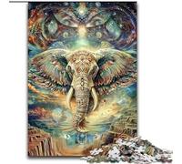 Jigsaw Puzzles for Adults 1000 Jigsaws Animal Psychedelic Elephant,Challenging Game Toys Wall Decoration Unique Birthday And Xmas Gifts 38x26cm