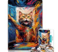 Jigsaw Puzzles for Adults 1000 Jigsaws Animals Cats,Challenging Game And Family Play with Matching Poster And Trivia Sheet (38x26cm)