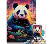 Jigsaw Puzzles for Adults 1000 Jigsaws Art Animal Panda,Challenging Game And Family Play with Matching Poster And Trivia Sheet (38x26cm)