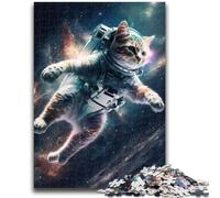 Jigsaw Puzzles for Adults 1000 Jigsaws Astronaut Cat in Space Educational Games Home Decoration Educational Game for Birthday, Chrismas 26x38cm