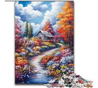 Jigsaw Puzzles for Adults 1000 Jigsaws Autumn Arrives at The House, Educational Toys for Is Ideal As A Gift for The Whole Family for And 14 Years Old (size 50x75cm)