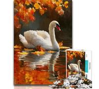 Jigsaw Puzzles for Adults 1000 Jigsaws Autumn Swans,Learning Educational Toys Family Games Suitable for Desktop Decoration 38x26cm