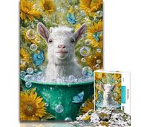 Jigsaw Puzzles for Adults 1000 Jigsaws Bathing Cow,Educational Family Game Wall Decoration Unique Birthday And Xmas Gifts 38x52cm