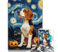 Jigsaw Puzzles for Adults 1000 Jigsaws Beagle at Night,Educational Games Home Decoration Birthday Present,Gifts,Wall Art (38x26cm)