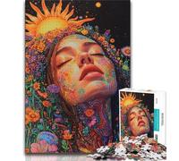 Jigsaw Puzzles for Adults 1000 Jigsaws Beautiful Woman with Flowers,Challenging Game And Family Play Educational Game for Birthday,Chrismas (38x26cm)