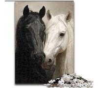 Jigsaw Puzzles for Adults 1000 Jigsaws Black And White Horse, Family Entertainment Toys Is Ideal As Gifts for The Whole Family for 14+ (Size 50x75cm)
