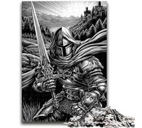 Jigsaw Puzzles for Adults 1000 Jigsaws Black And White Knight Brain Teaser Game Wall Decoration Unique Birthday And Xmas Gifts 26x38cm