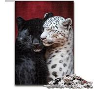 Jigsaw Puzzles for Adults 1000 Jigsaws Black And White Leopard, for Educational Game Challenge Toy Enhance Memory for Age 14 (Size 26x38cm)