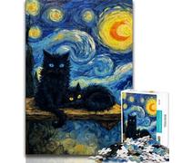 Jigsaw Puzzles for Adults 1000 Jigsaws Black Cat Art,Educational Games Home Decoration Birthday Present,Gifts,Wall Art (38x26cm)