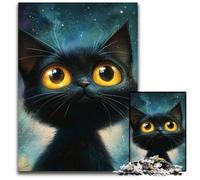 Jigsaw Puzzles for Adults 1000 Jigsaws Black Cat in The City Puzzle Learning Educational Toys,is Ideal As Gifts for The Whole Family for Ages 14+ 50X75CM
