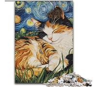 Jigsaw Puzzles for Adults 1000 Jigsaws Black Cat Sleeping in The Night Sky, Elephant Toy Intellectual Game Birthday Present, Gifts, Wall Art for Ages 14+ (Size 50x75cm)