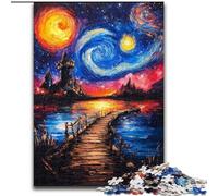 Jigsaw Puzzles for Adults 1000 Jigsaws Bridge Under The Night Sky, Educational Toys for Is Ideal As A Gift for The Whole Family for And 14 Years Old (size 50x75cm)