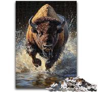Jigsaw Puzzles for Adults 1000 Jigsaws Buffalo Help The Brain Exercise Addictive Toys to Cultivate Patience Perfect Decoration 26x38cm