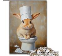 Jigsaw Puzzles for Adults 1000 Jigsaws Bunny Playing with Toilet Paper Challenging Game And Family Play Wall Decoration Unique Birthday And Xmas Gifts (size 50x75cm)