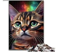 Jigsaw Puzzles for Adults 1000 Jigsaws Cat Galaxy Animal Face, Family Game for And Unique Home Decor And Gifts for Age 14 (Size 26x38cm)