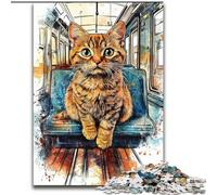 Jigsaw Puzzles for Adults 1000 Jigsaws Cat on The Bus, Learning Educational for Is Ideal As A Gift for The Whole Family (Size 26x38cm)