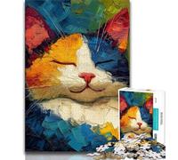 Jigsaw Puzzles for Adults 1000 Jigsaws Cat Portrait, Staycation Kill Time,for Is Ideal As A Gift for The Whole Family for And 14 Years Old 38x26cm