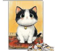 Jigsaw Puzzles for Adults 1000 Jigsaws Cat Sitting on The Mat,Educational Games Home Decoration Birthday Present,Gifts,Wall Art 38x26cm