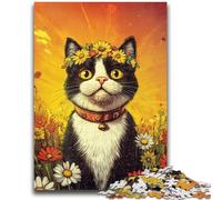 Jigsaw Puzzles for Adults 1000 Jigsaws Cats And Flowers Help The Brain Exercise Addictive Toys to Cultivate Patience Perfect Decoration 26x38cm