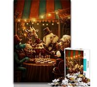Jigsaw Puzzles for Adults 1000 Jigsaws Circus Animals,Challenging Game And Family Play with Matching Poster And Trivia Sheet (38x26cm)