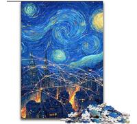 Jigsaw Puzzles for Adults 1000 Jigsaws City Under The Night Sky, Elephant Toy Intellectual Game Birthday Present, Gifts, Wall Art for Ages 14+ (Size 26x38cm)