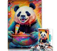 Jigsaw Puzzles for Adults 1000 Jigsaws Colorful Animal Panda,Challenging Game And Family Play with Matching Poster And Trivia Sheet (38x26cm)
