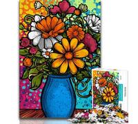 Jigsaw Puzzles for Adults 1000 Jigsaws Colorful Flower Art,Learning Educational Toys Family Games Suitable for Desktop Decoration 38x26cm