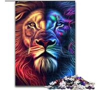 Jigsaw Puzzles for Adults 1000 Jigsaws Colorful Lion Face Animal, Decompressing Intellectual Educational Toy Birthday Present, Gifts, Wall Art (Size 26x38cm)
