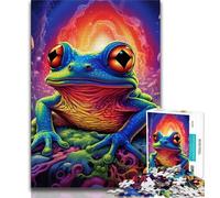 Jigsaw Puzzles for Adults 1000 Jigsaws Colorful Tree Frogs,Challenging Game And Family Play with Matching Poster And Trivia Sheet (75x50cm)