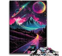 Jigsaw Puzzles for Adults 1000 Jigsaws Cosmic Mountains Road for Age 14+ Educational Games For Adults And Teenagers Artwork Gift 38x26cm