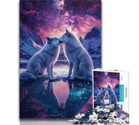 Jigsaw Puzzles for Adults 1000 Jigsaws Cosmic White Wolf,Educational Games Home Decoration for Is Ideal As A Gift for The Whole Family 38x26cm