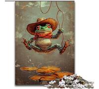 Jigsaw Puzzles for Adults 1000 Jigsaws Cowboy Frog, Family Game Stress Reliever Difficult Challenge Enhance Love between Couples (Size 50x75cm)