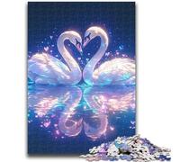 Jigsaw Puzzles for Adults 1000 Jigsaws Crystal Swan Couple Educational Games Home Decoration Educational Game for Birthday, Chrismas 50x75cm
