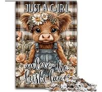 Jigsaw Puzzles for Adults 1000 Jigsaws Cute Highland Cow, Suitable for People Aged 14 And Above Challenging To Complete But Fun And Humorous Great Gift (Size 26x38cm)